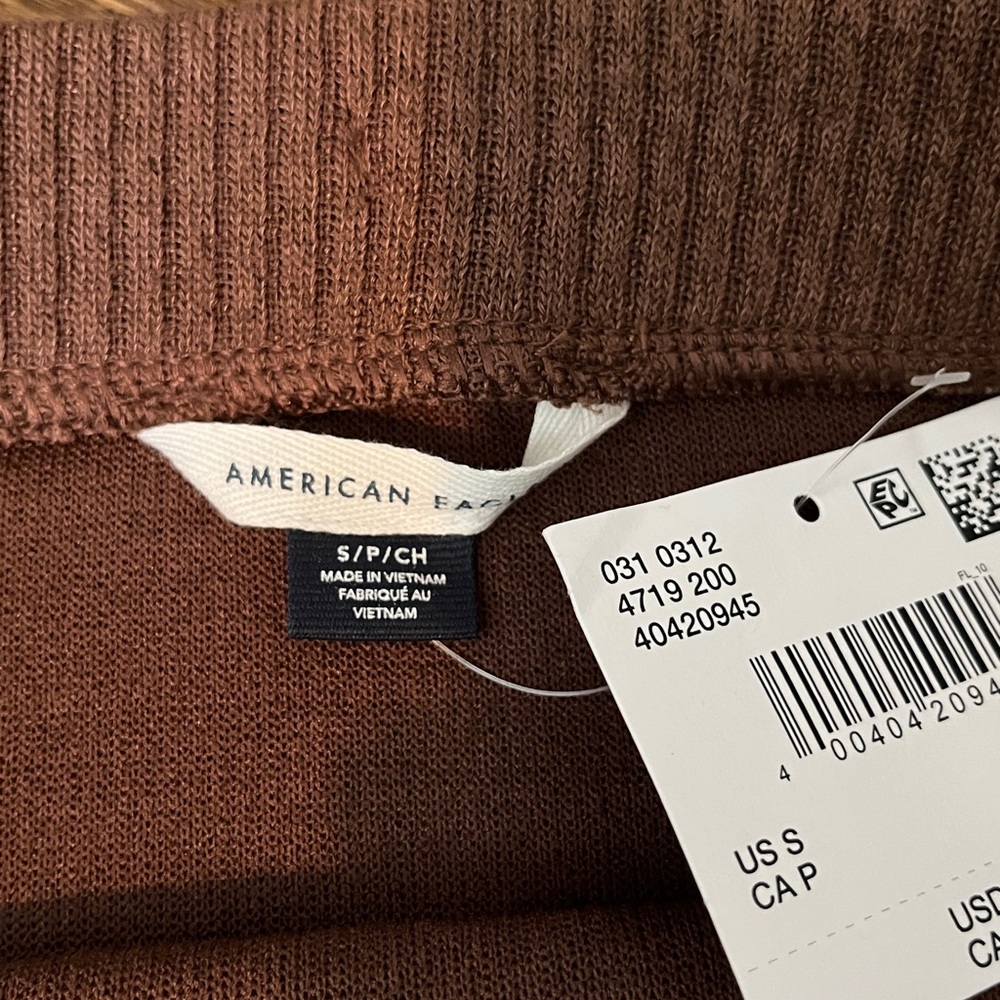 American Eagle Brown Ribbed Knit Skirt sz sm - Picture 3 of 9